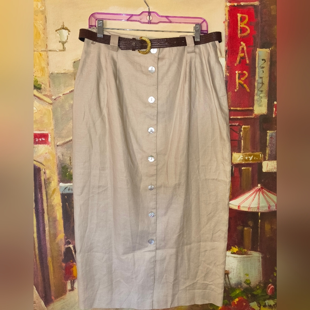 Preston & York Khaki  Midi Skirt